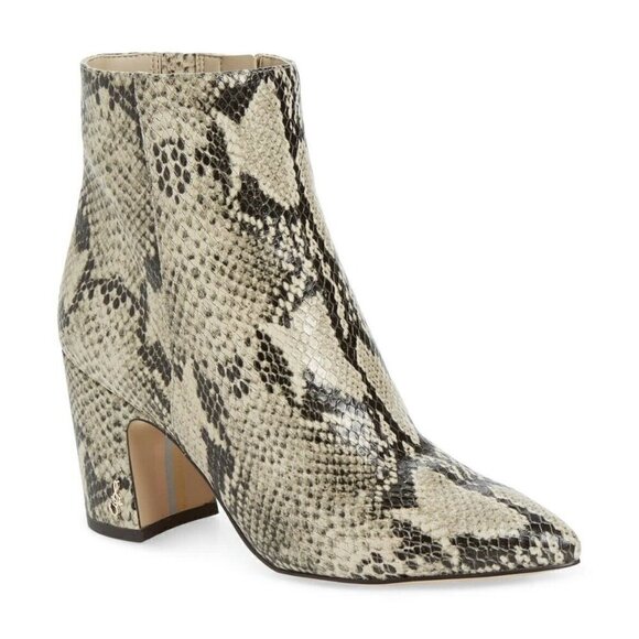 Sam Edelman Hilty Snake Leather Booties 5.5 NEW - Picture 1 of 8